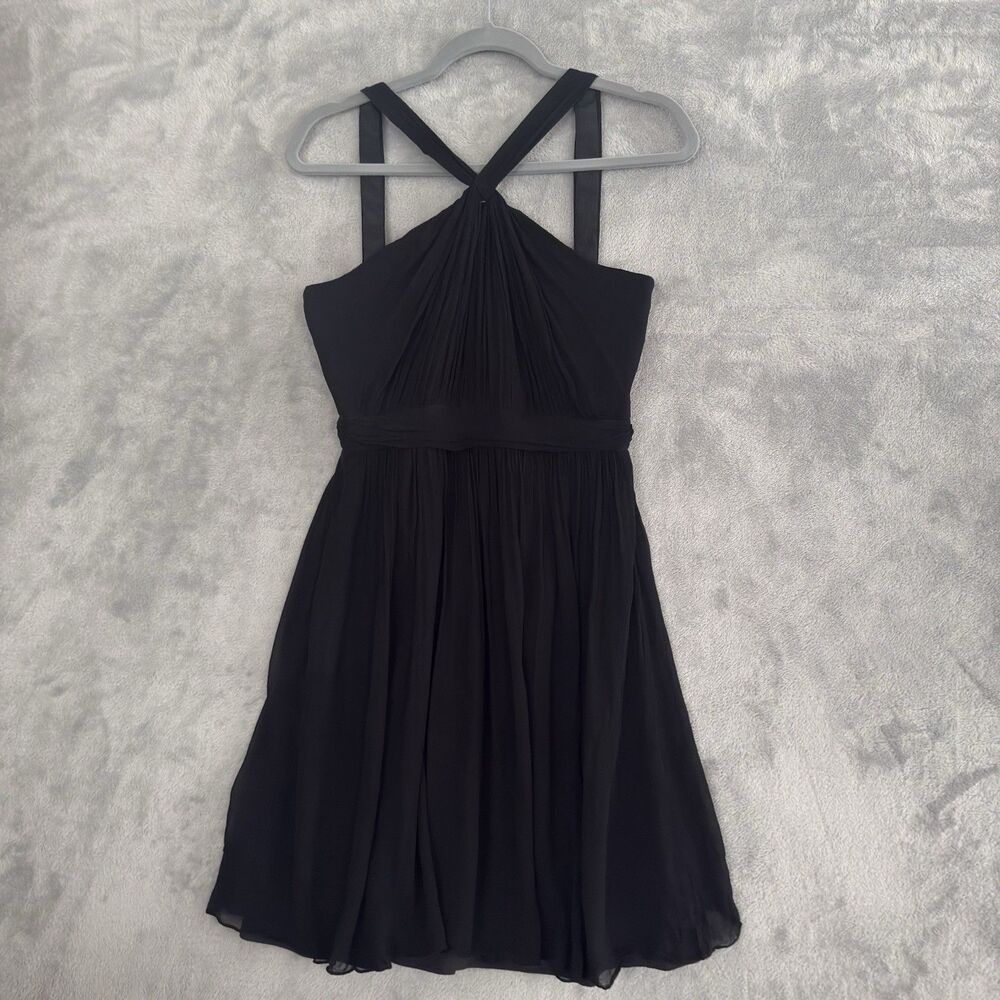 J Crew Sinclair Silk Chiffon Dress Womens 6 Black Sleeveless